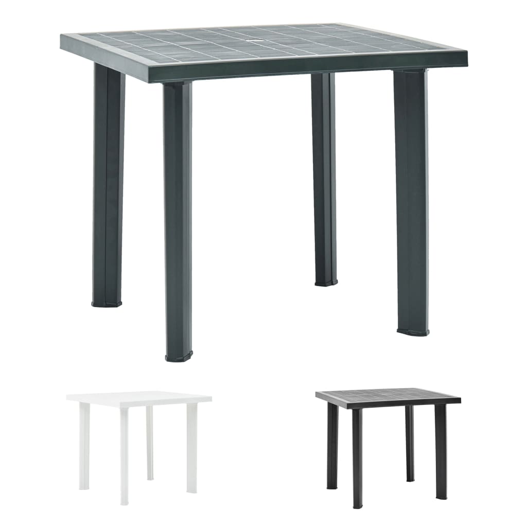 vidaXL Bistro Table Garden Deck Outdoor Side Table with Umbrella Hole Plastic-6