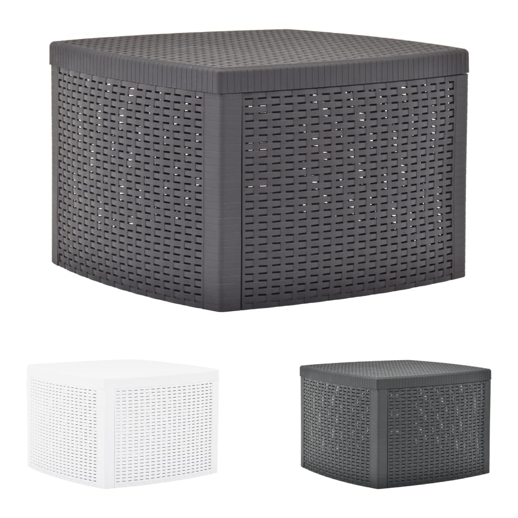 vidaXL Outdoor Side Table Garden Patio End Coffee Table with Storage Plastic-3