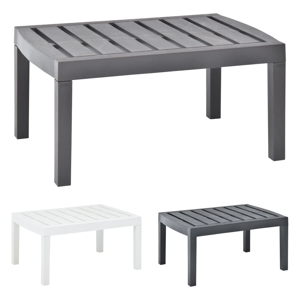 vidaXL Outdoor Side Table Garden Patio End Coffee Table with Storage Plastic-11