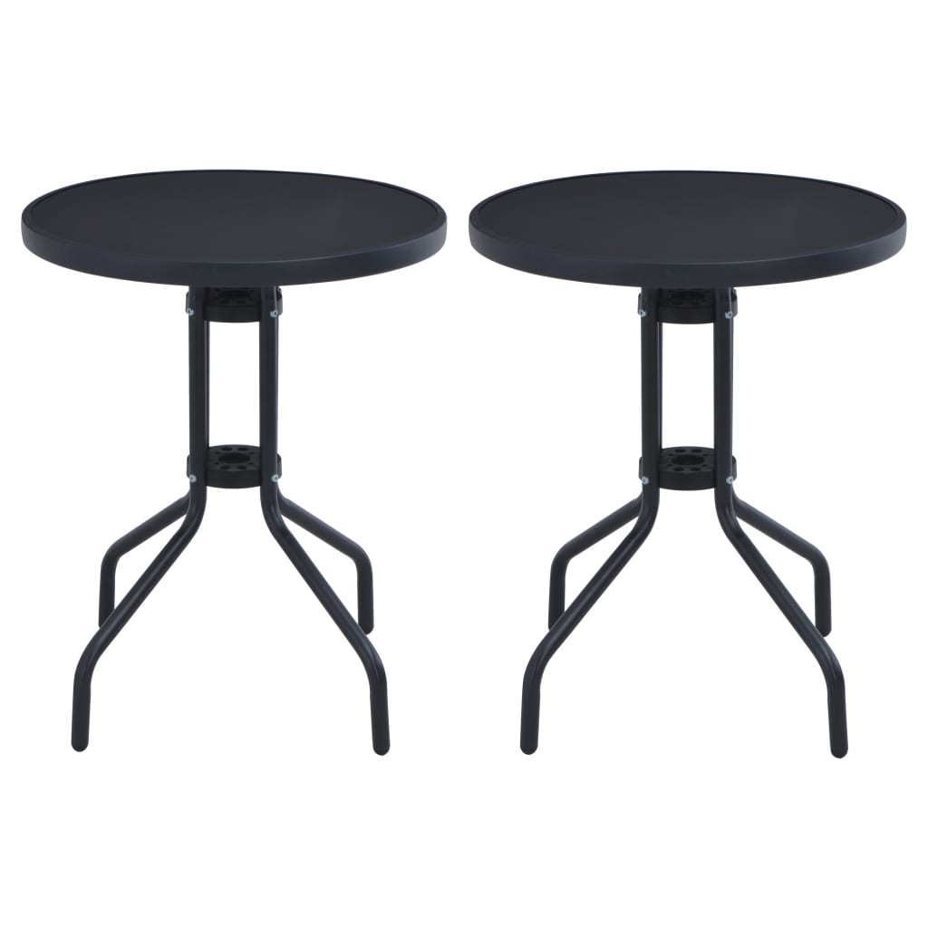 vidaXL Bistro Table Outdoor Side Table with Glass Top Garden Furniture Steel-8