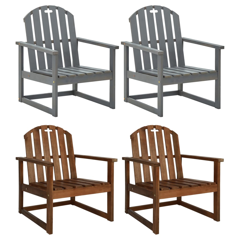vidaXL Patio Chairs Outdoor Patio Dining Chair with Armrest Solid Wood Acacia-8