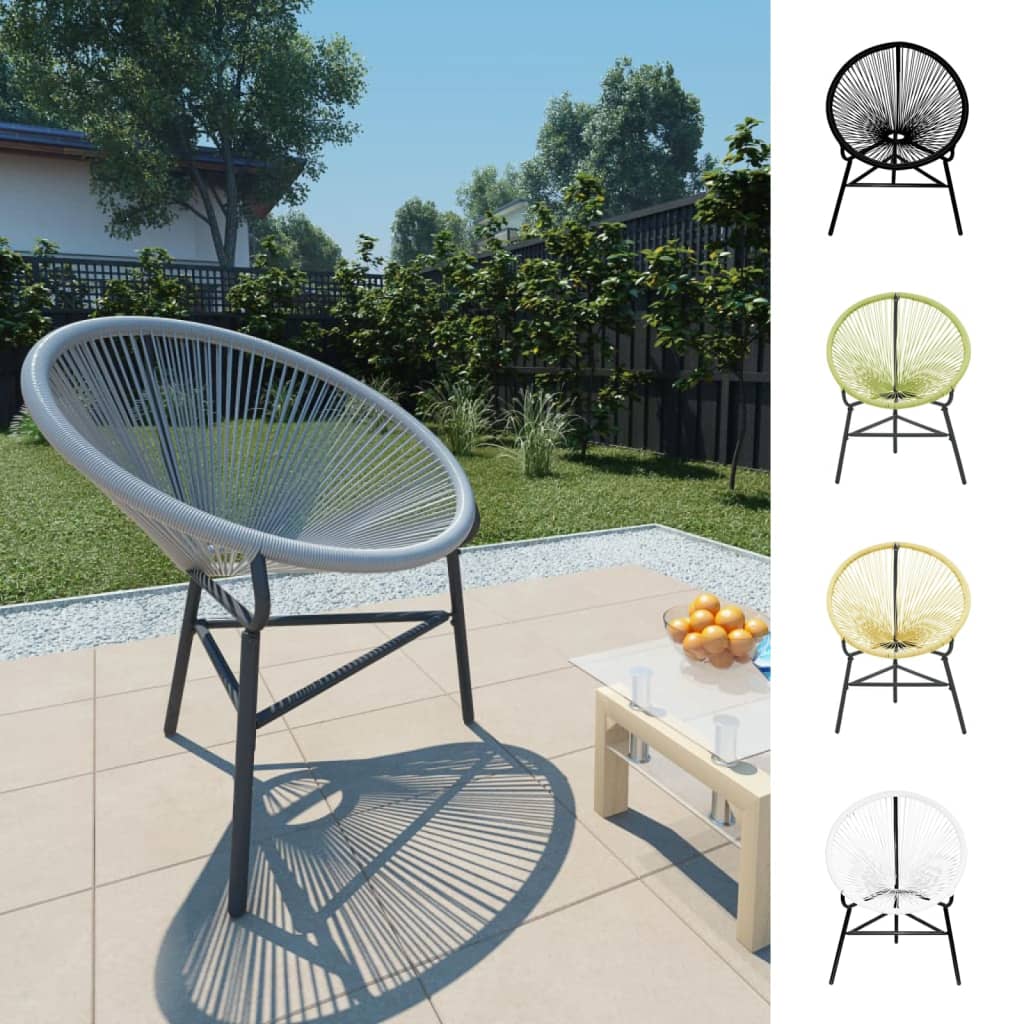 vidaXL Patio Moon Chair Outdoor Acapulco Chair with Steel Frame Poly Rattan-10