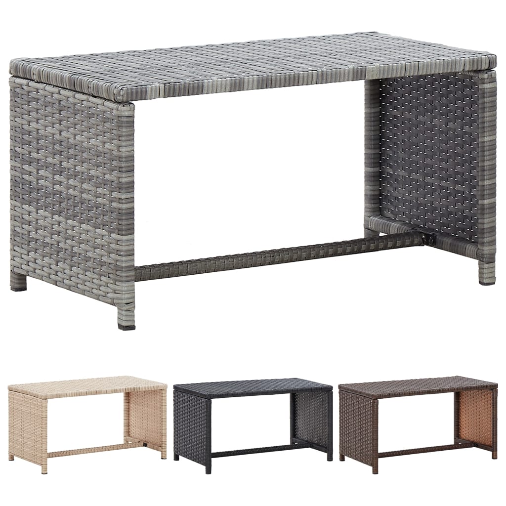 vidaXL Coffee Table End Table Lounge Sofa Table Outdoor Furniture Poly Rattan-13