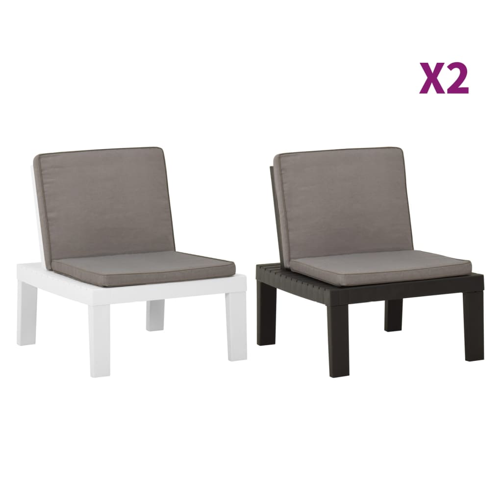 vidaXL Patio Lounge Chair Outdoor Seating Lawn Chair with Cushion Plastic-9