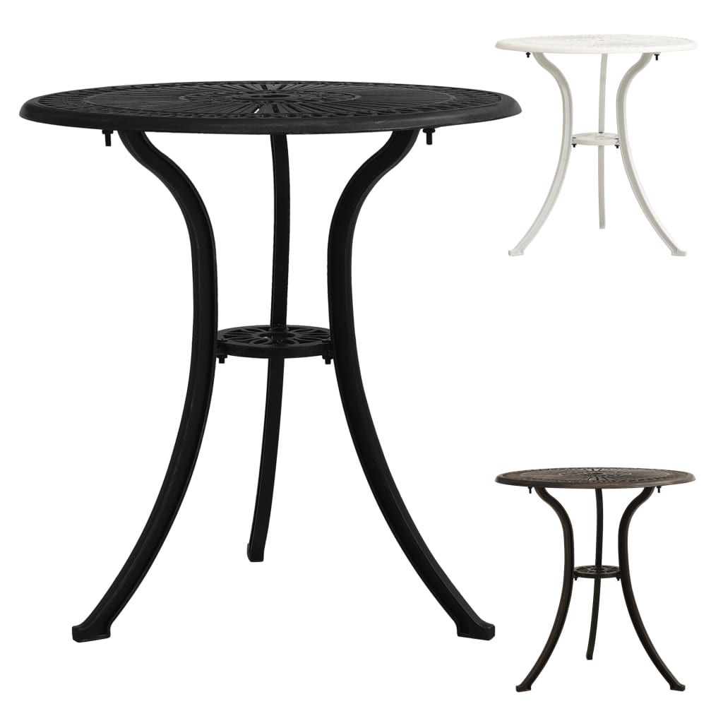 vidaXL Outdoor Dining Table Garden Patio Table with Glass Top Cast Aluminum-10