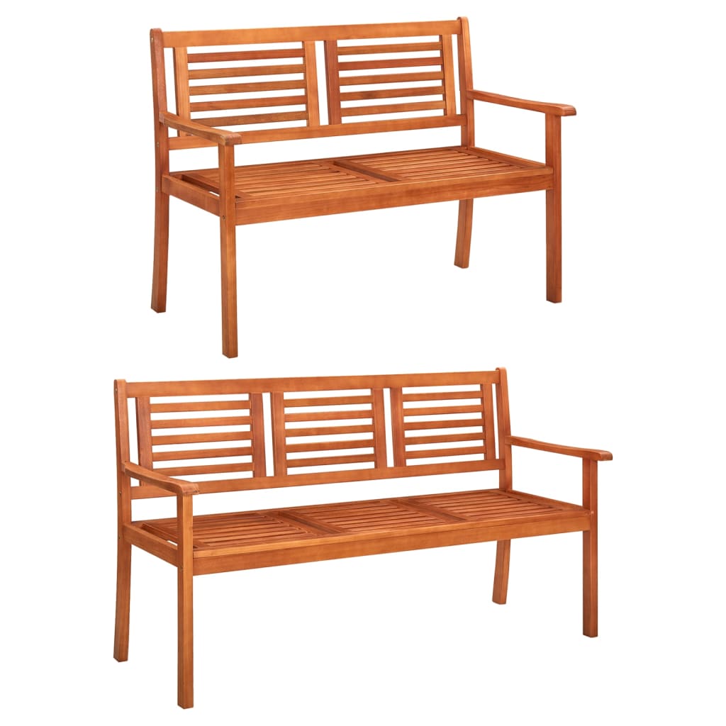 vidaXL Outdoor Patio Bench Loveseat Chair with Armrest Solid Wood Eucalyptus-9