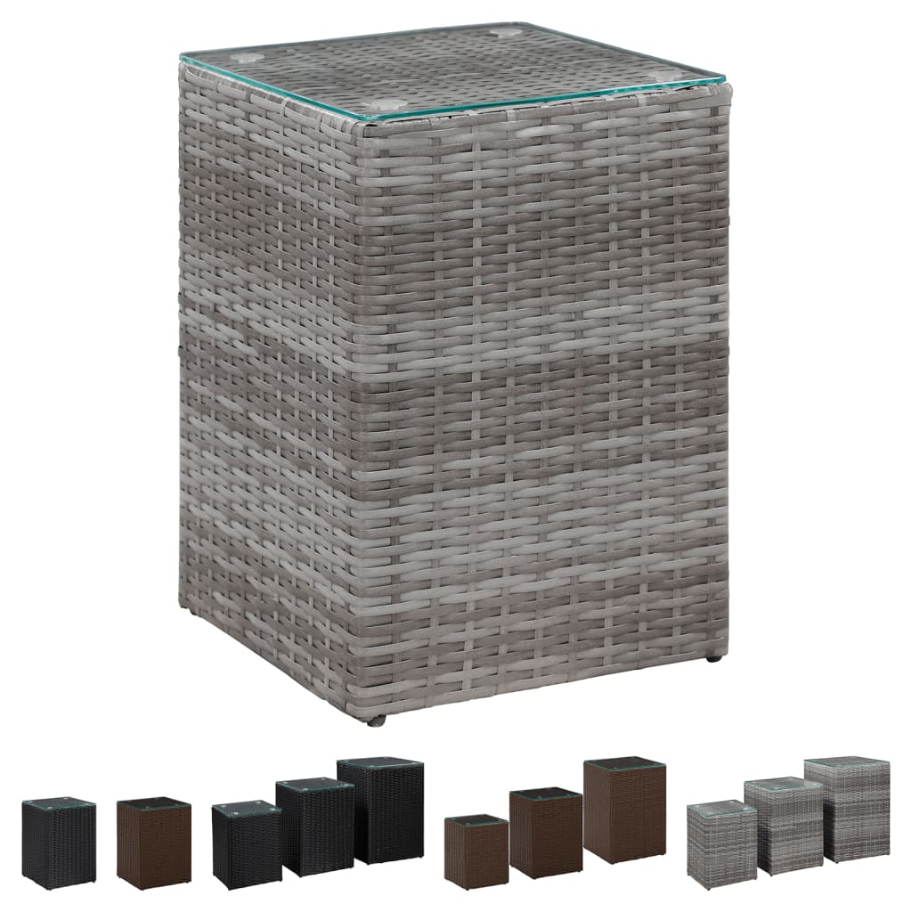 vidaXL Side Table End Table Indoor Outdoor Furniture Coffee Table Poly Rattan-31