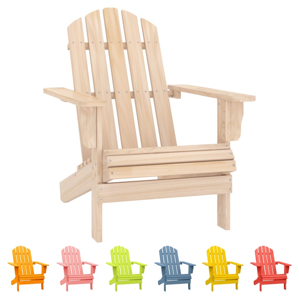 vidaXL Adirondack Chair Lounge Patio Lawn Chair for Garden Solid Wood Fir-2