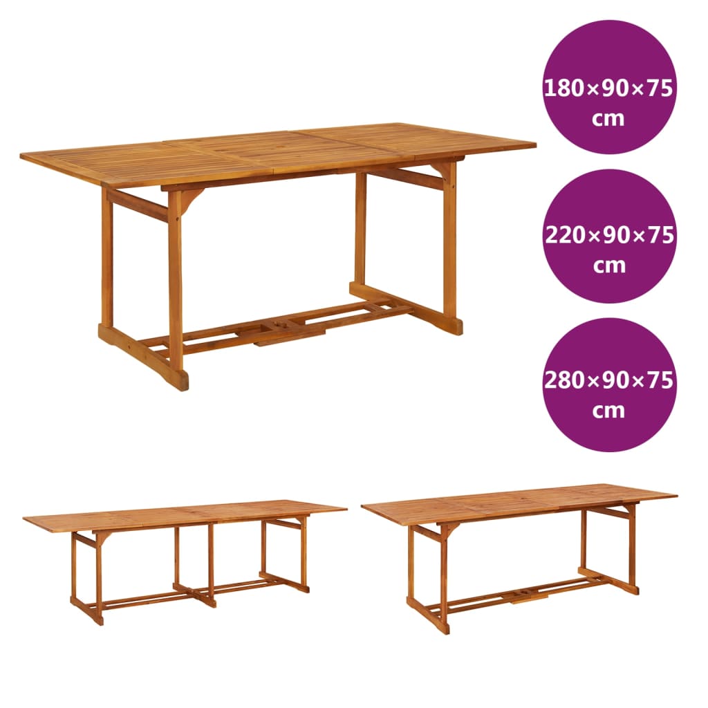 vidaXL Outdoor Dining Table Patio Table Garden Furniture Solid Wood Acacia-20
