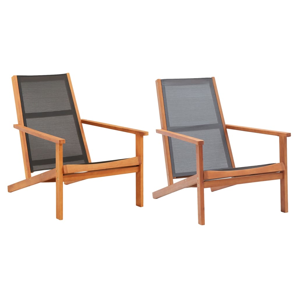vidaXL Patio Lounge Chair Outdoor Chair Solid Wood Eucalyptus and Textilene-13