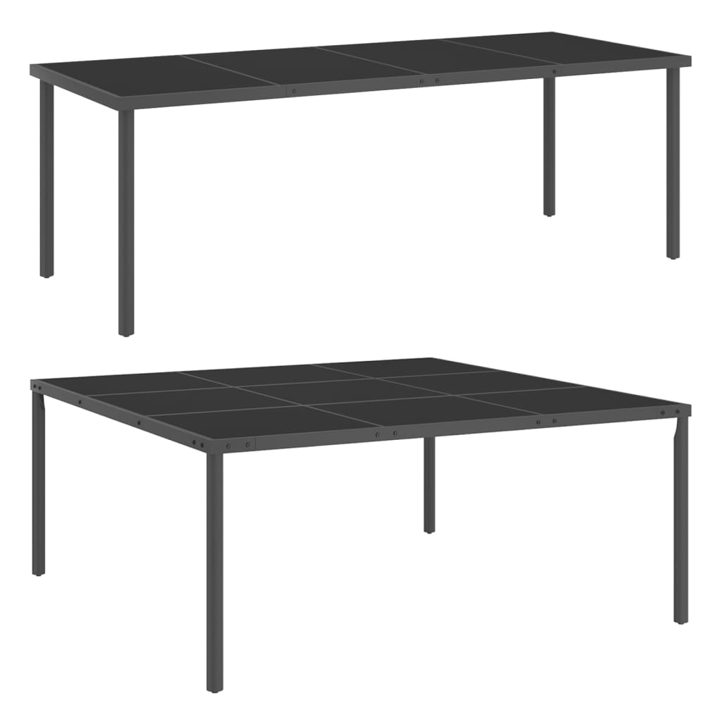 vidaXL Patio Dining Table Anthracite Table 66.9"x66.9"x28.3"/86.6"x35.4"x29.5"-2