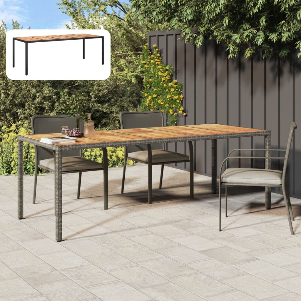 vidaXL Table All Weather Wicker Outdoor Furniture Patio table Poly Rattan-4