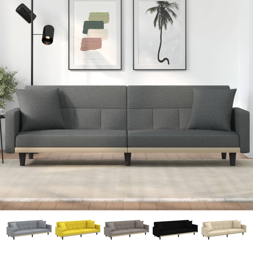 vidaXL Sofa Bed Loveseat Convertible Sofa Bed with Cushions for Studio Fabric-16