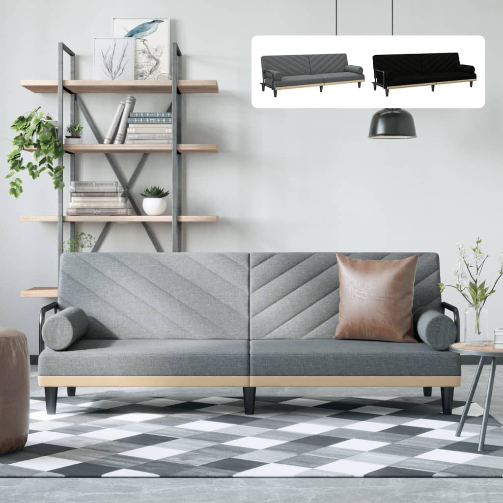 vidaXL Sleeper Sofa with Armrests Sofa Couch Recliner Chair Loveseat Fabric-32