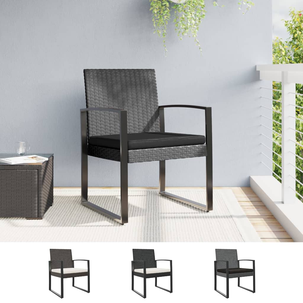 vidaXL Patio Chair 2 Pcs Patio Furniture Dining Chair for Porch PP Rattan-9