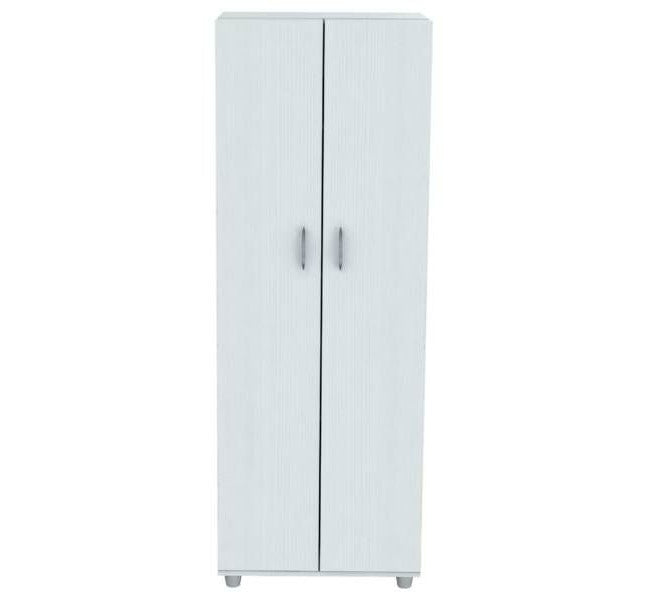 66" White Laminated Wood Pantry or Storage Cabinet