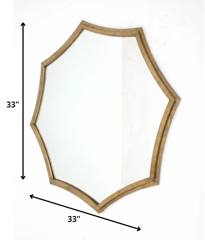 33" Gold Octagon Metal Framed Accent Mirror