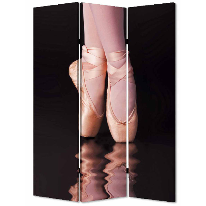 48" X 72" Multi Color Wood Canvas Ballet  Screen