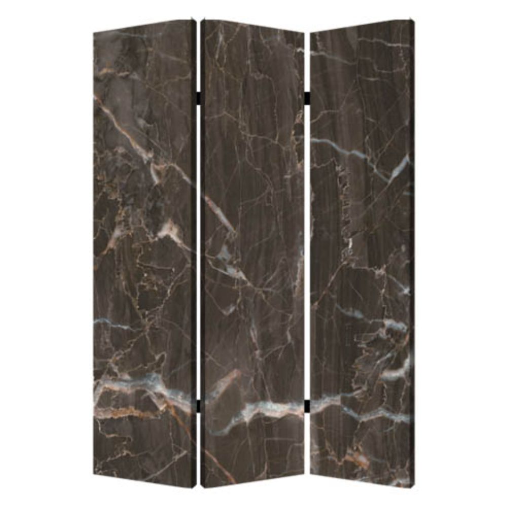 48" X 72" Multi Color Wood Canvas Black Marble  Screen