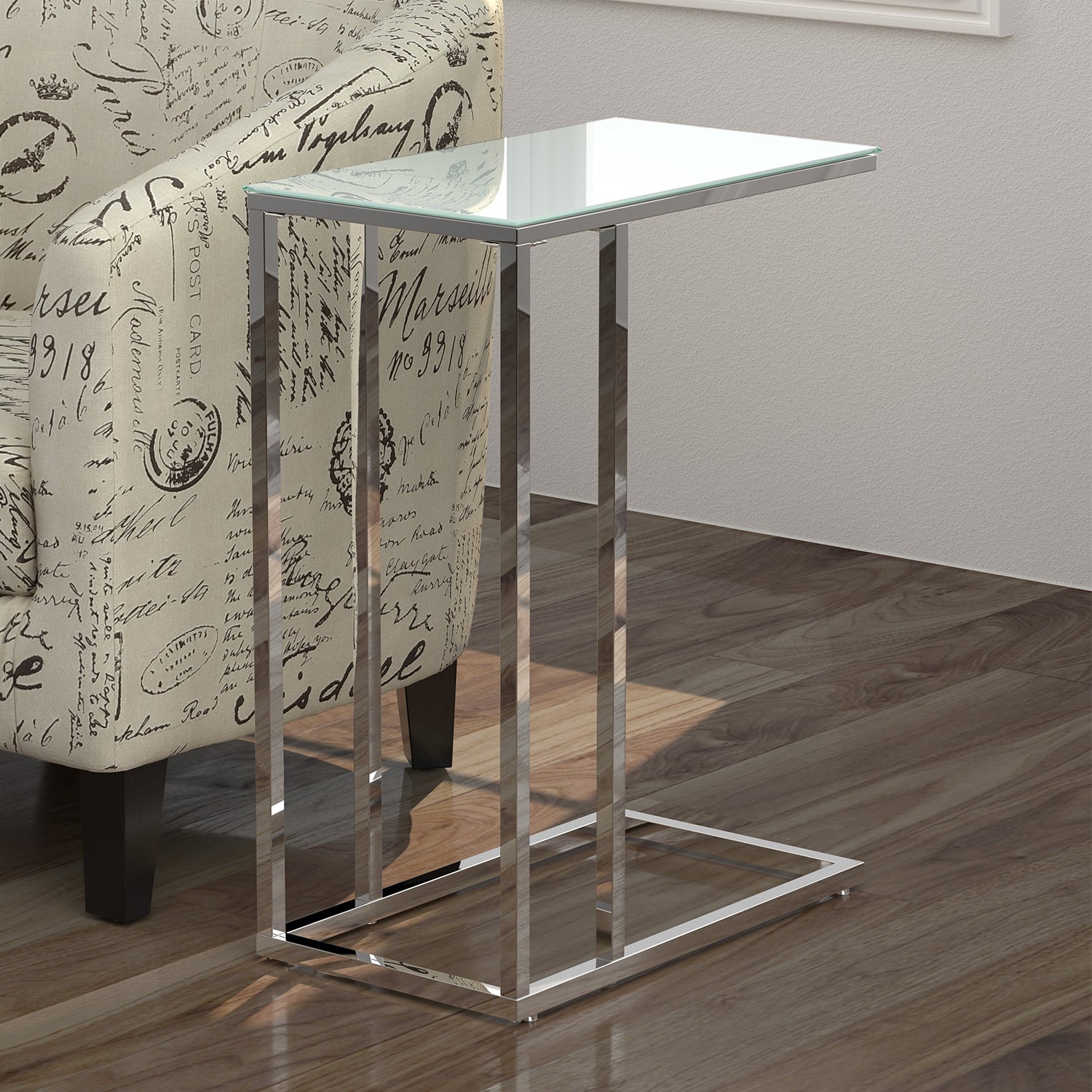 18" X 12" X 24" Cappuccino Brown Mdf Metal  Accent Table