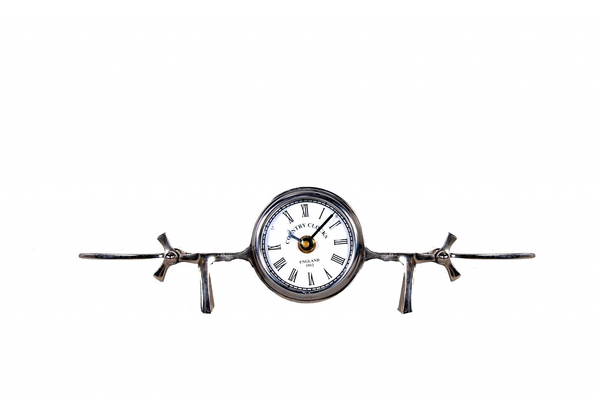 3" Novelty Nickel Metal And Glass Analog Wall Clock