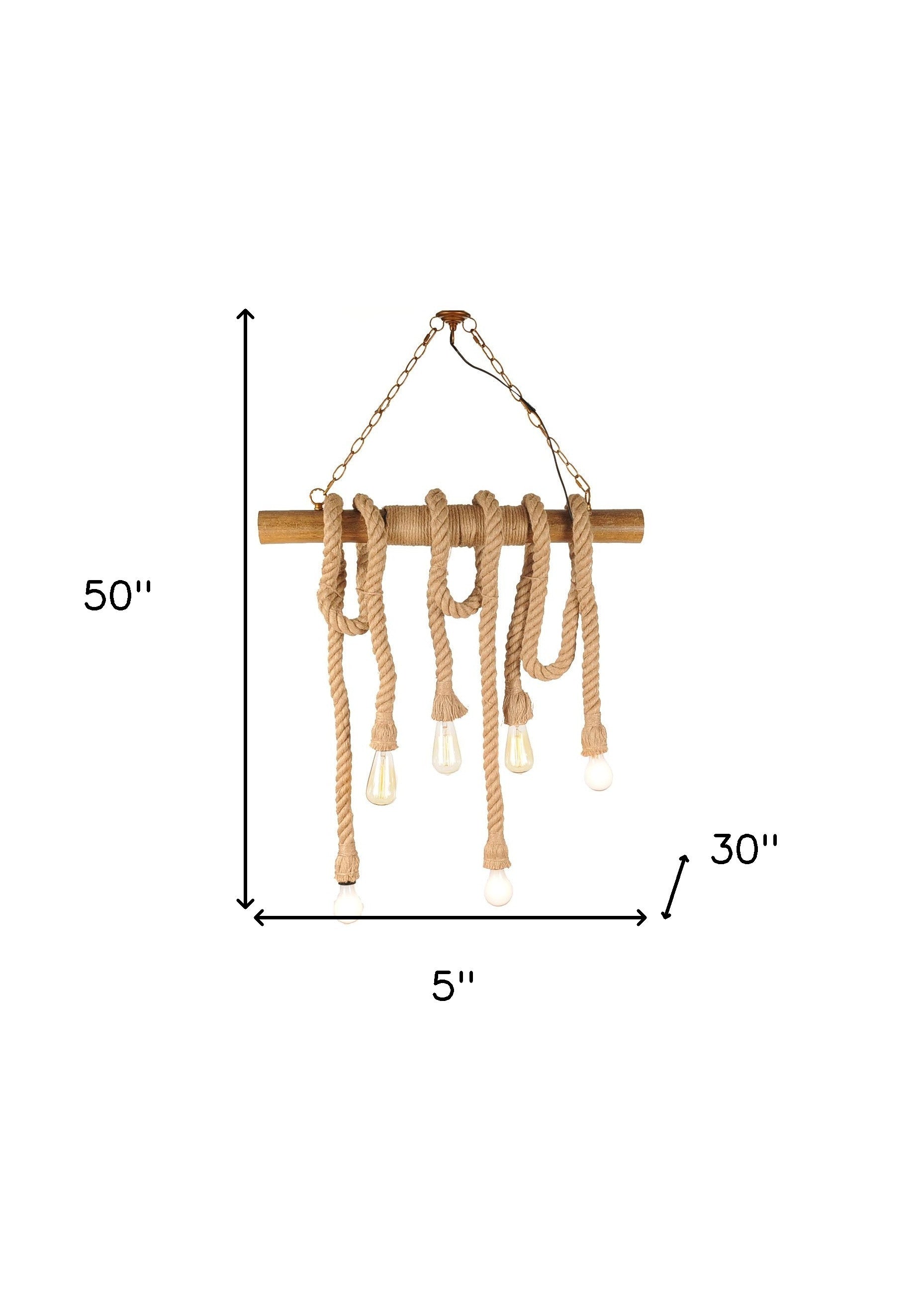 5" X 30" X 50" 6 Bulbs Medusa Pendant Lamp