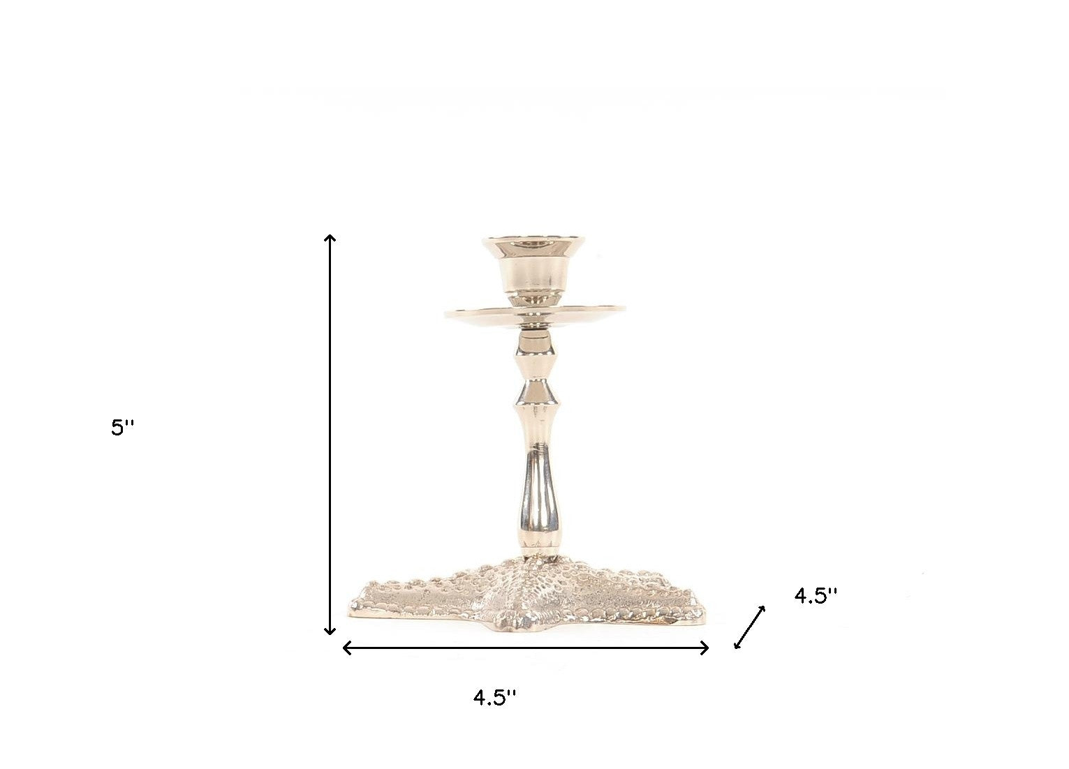 5" Silver Brass Starfish Tabletop Candle Holder