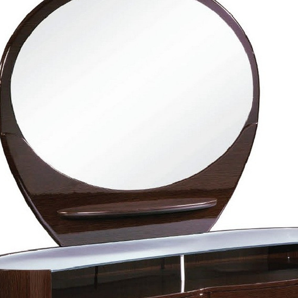 63" Brown Wood Six Drawer Dresser