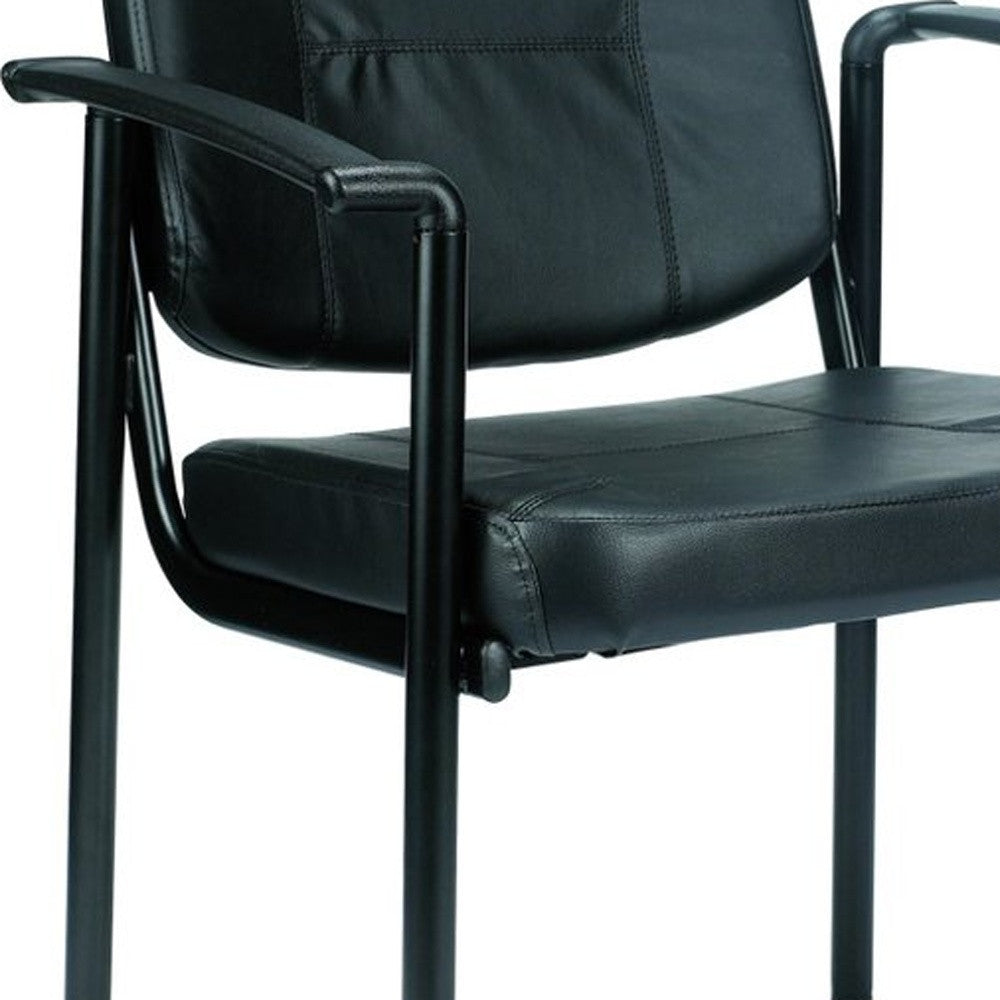 Black Faux Leather Office Chair