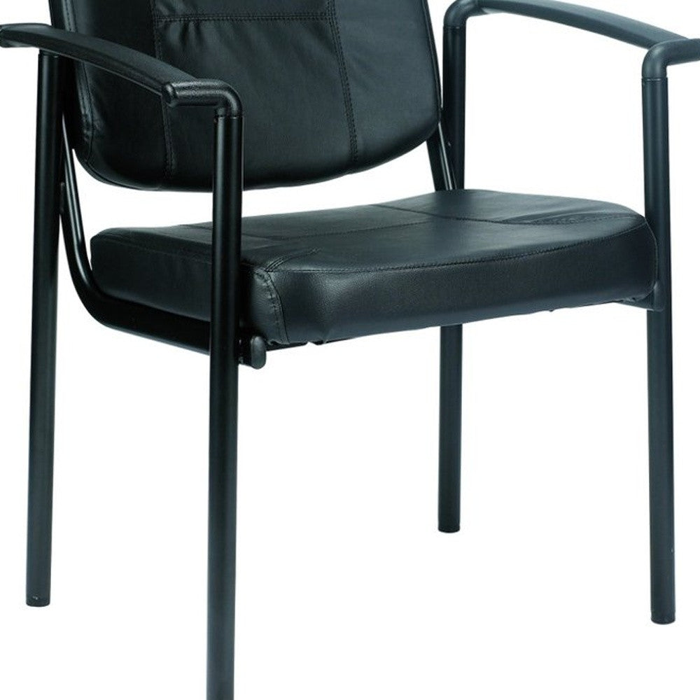 Black Faux Leather Office Chair