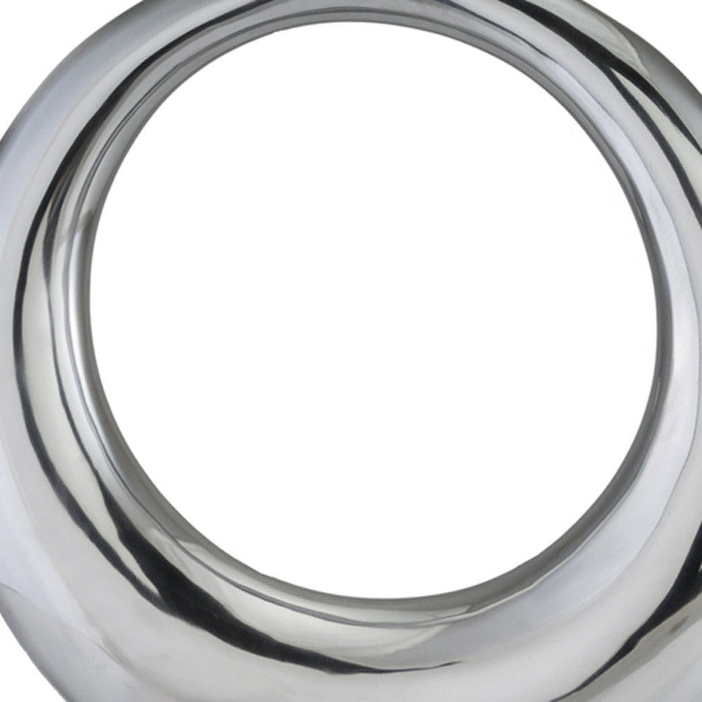 3" X 16" X 17" Silver Aluminum Ring Small Hoop Vase