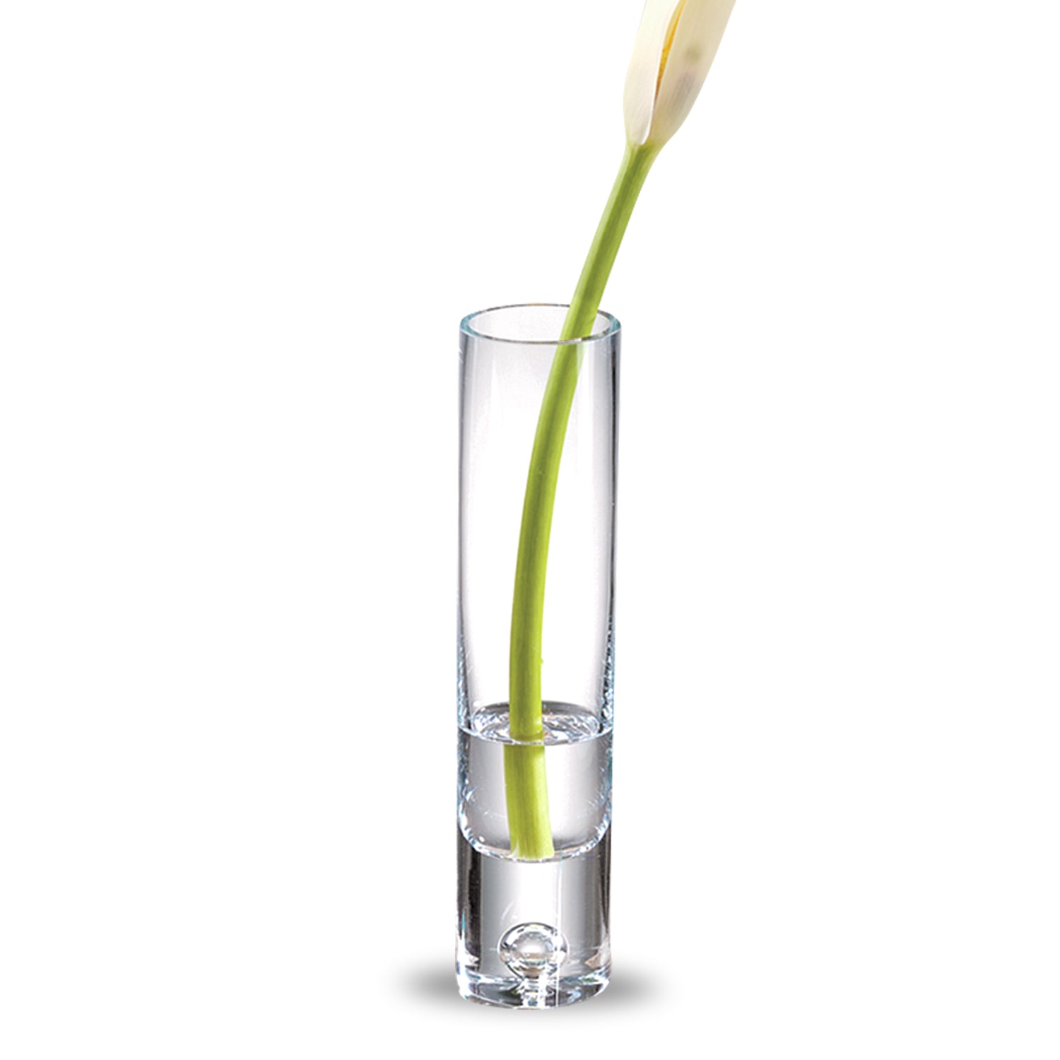 9" Clear Cylindrical Lead Free Crystal Bud Table Vase