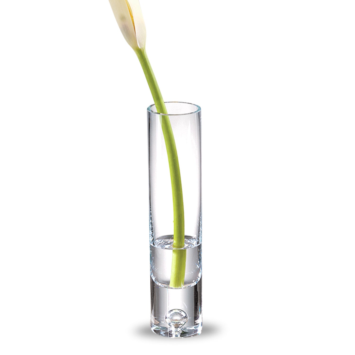 9" Clear Cylindrical Lead Free Crystal Bud Table Vase