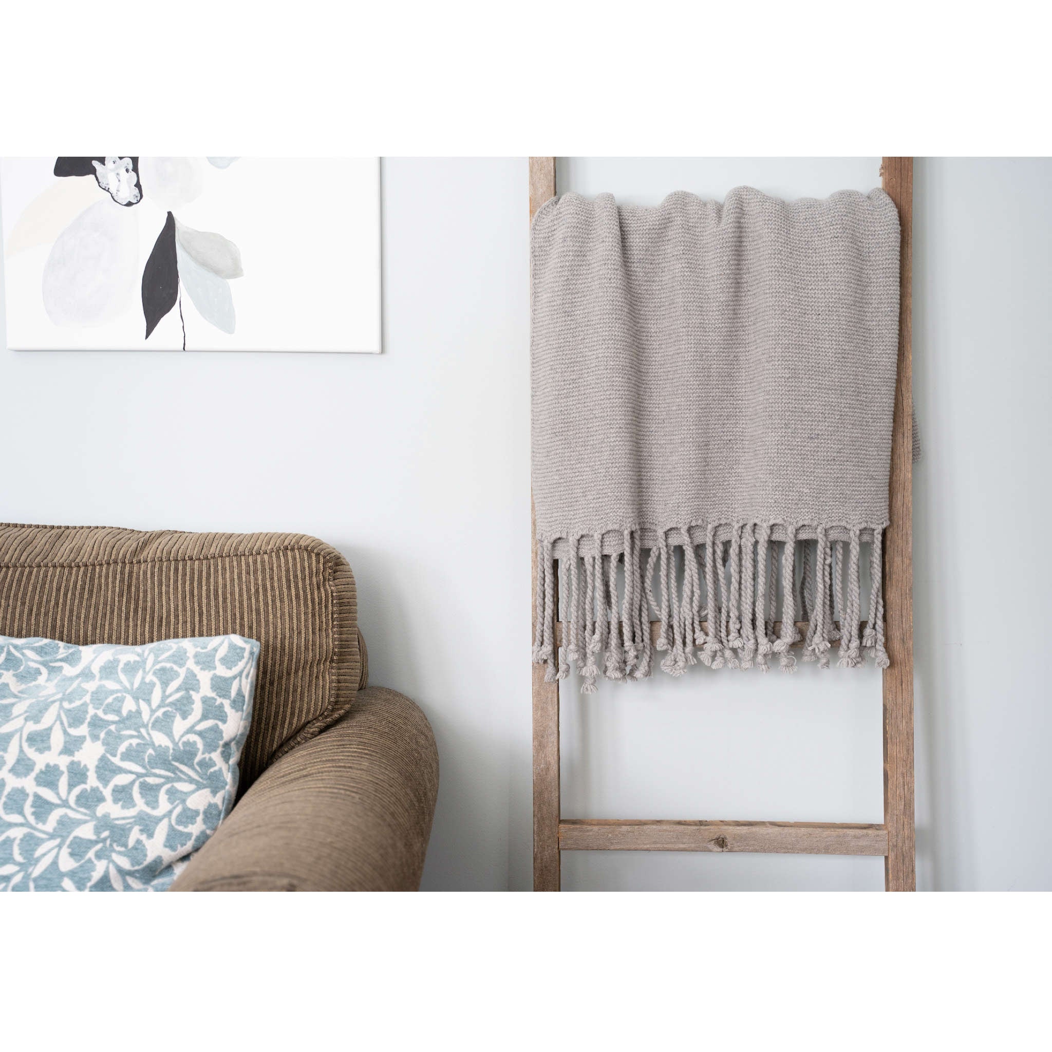 65" X 17" Gray Wood Hanging Dimensional Sculpture