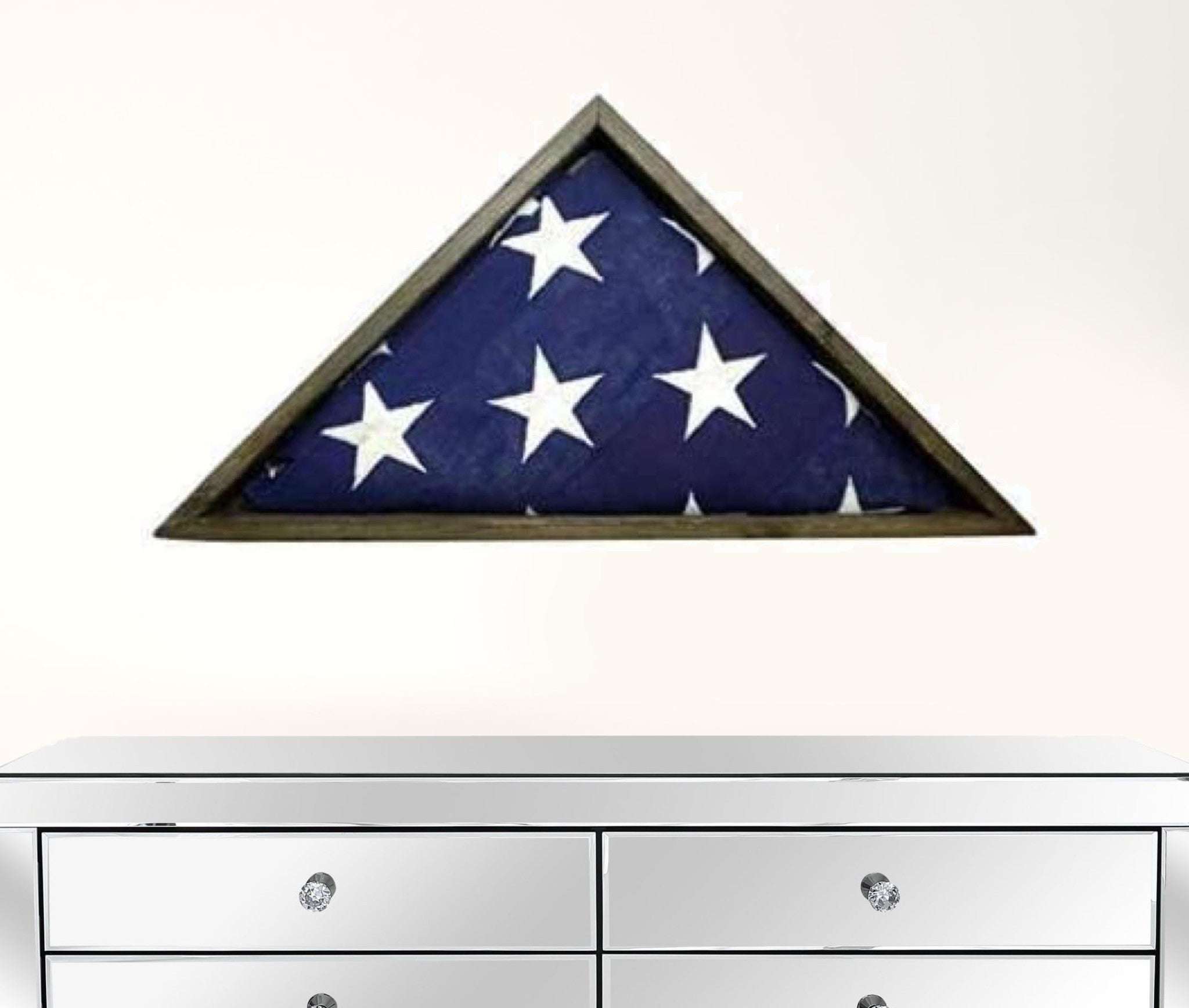 26" X 14" Gray Wood Triangle Hanging Dimensional Sculpture