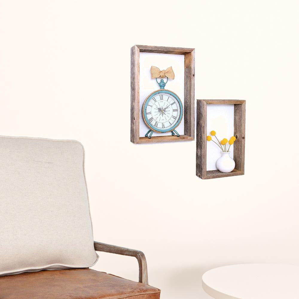 Set of Three Gray Wood Hanging Dimensional Sculpture