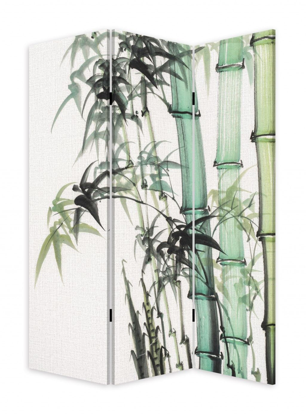 Three Panel Reversible Bamboo Art Room Divider Screen