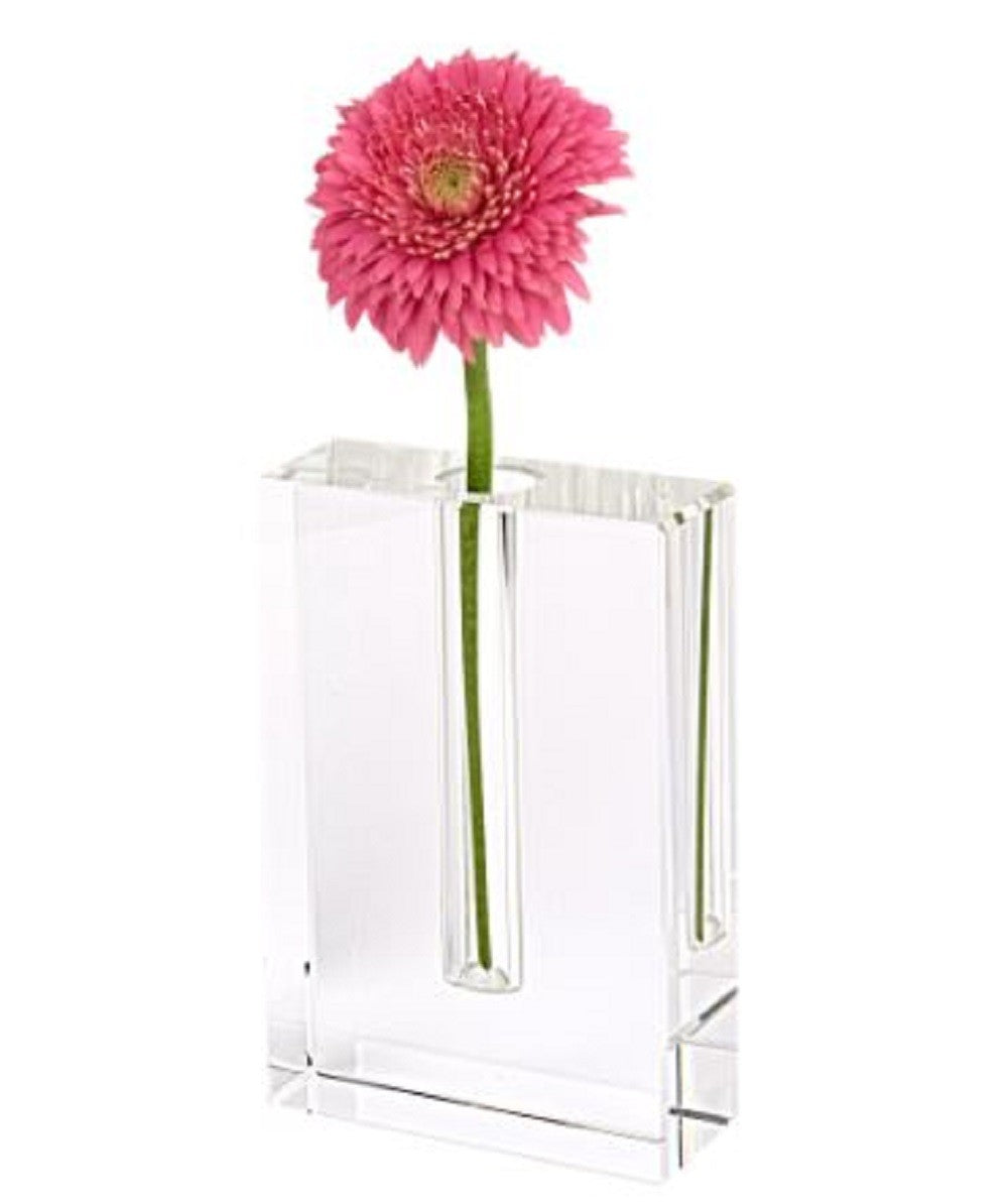 6" Clear Crystal Glass Square Table Vase