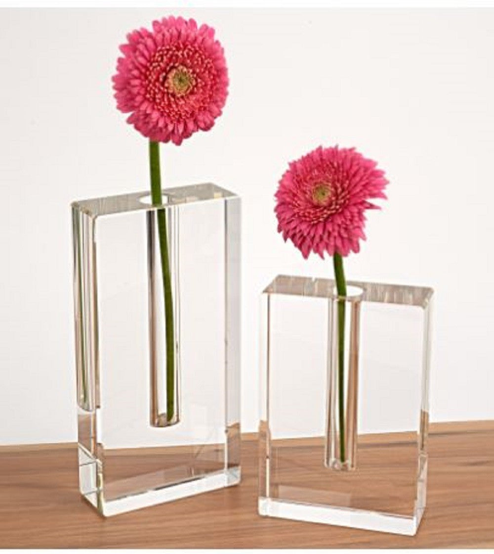 6" Clear Crystal Glass Square Table Vase