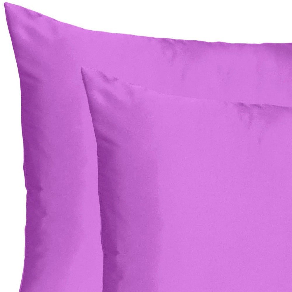 Purple Merlot Dreamy Set Of 2 Silky Satin Standard Pillowcases