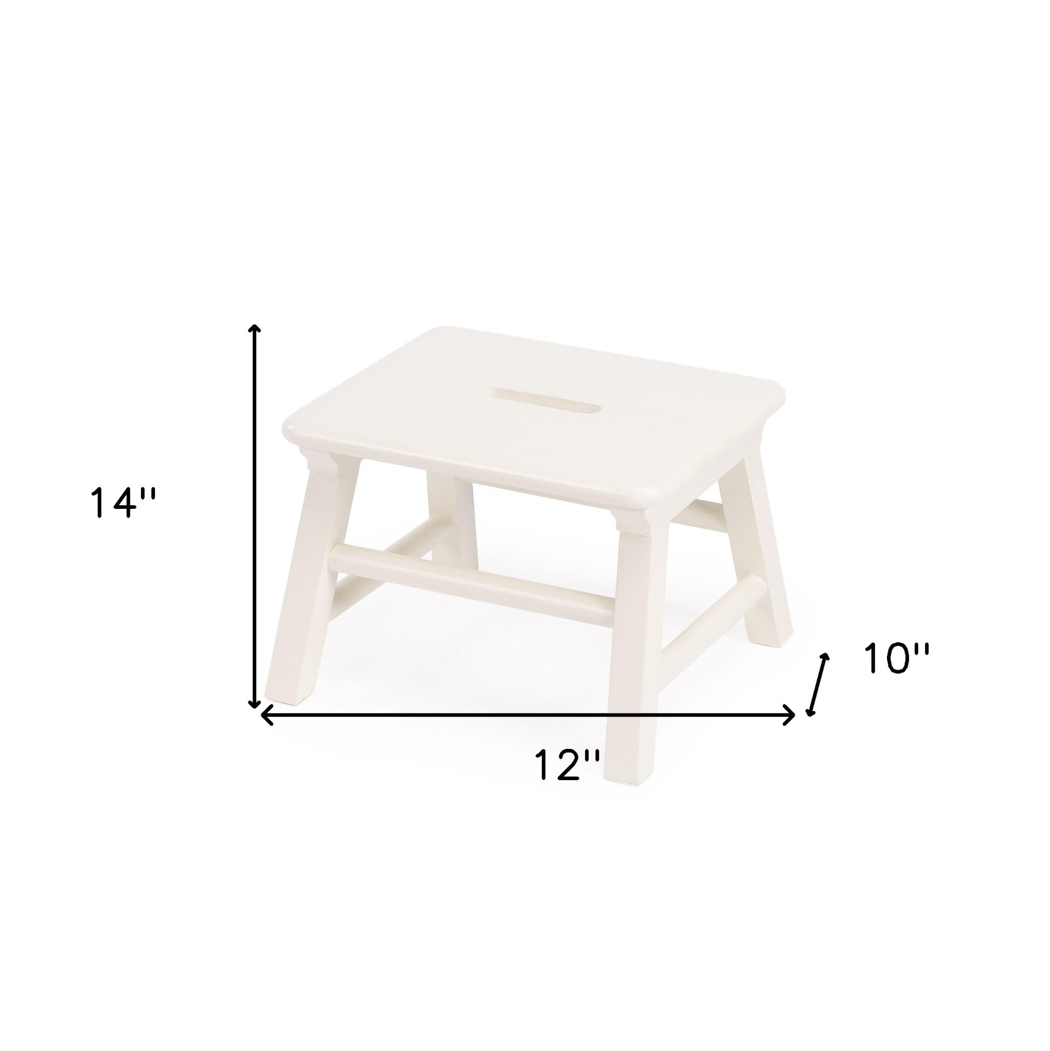 10" White Manufactured Wood Backless Bar Chair