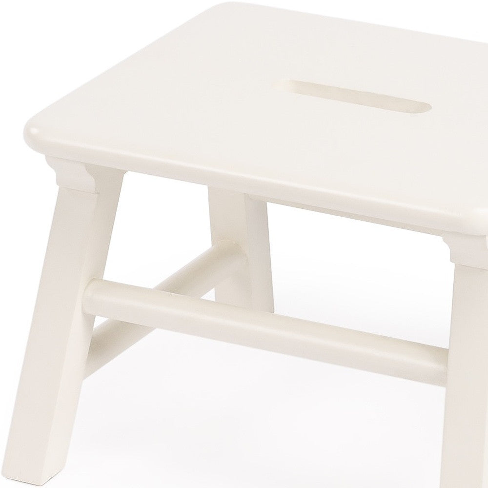 10" White Manufactured Wood Backless Bar Chair