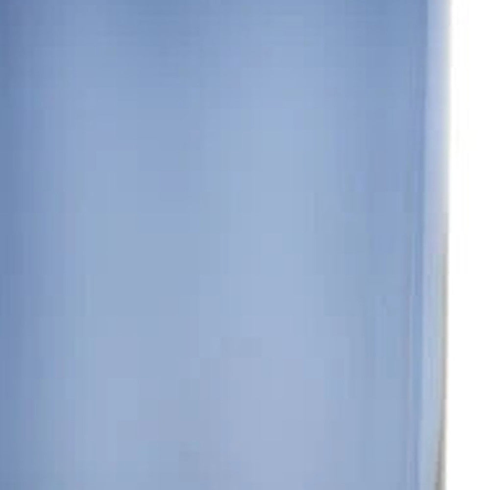 11" Blue And Clear Cylinder Crystal Glass Table Vase