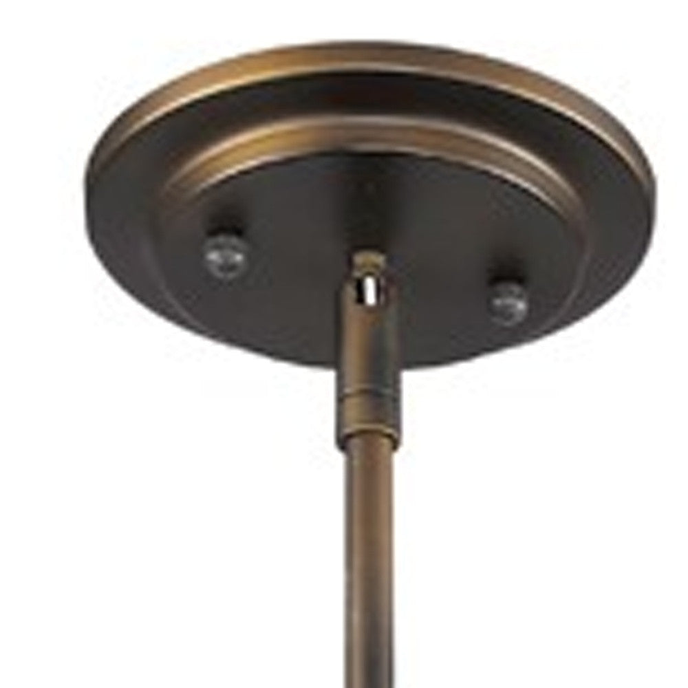 Bronze Metal Hanging Light with Mesh Shade