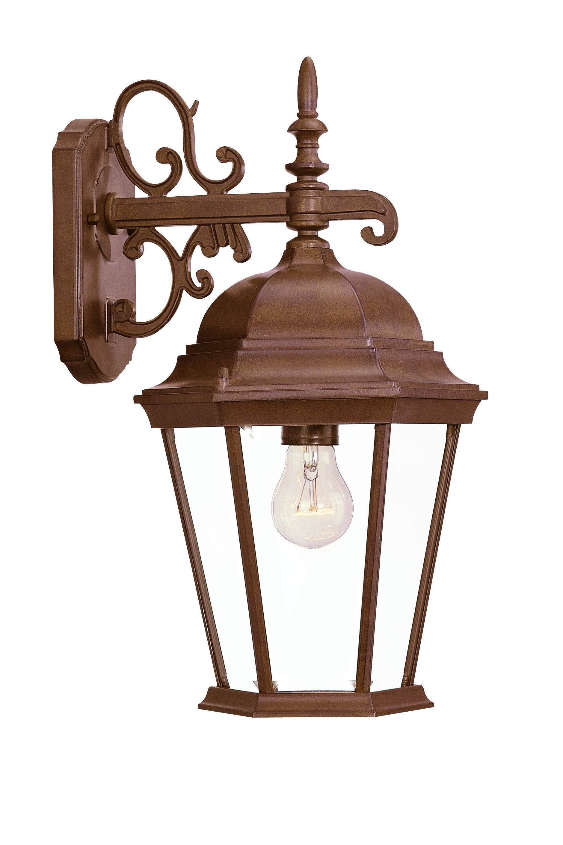 Brown Domed Hanging Lantern Wall Light
