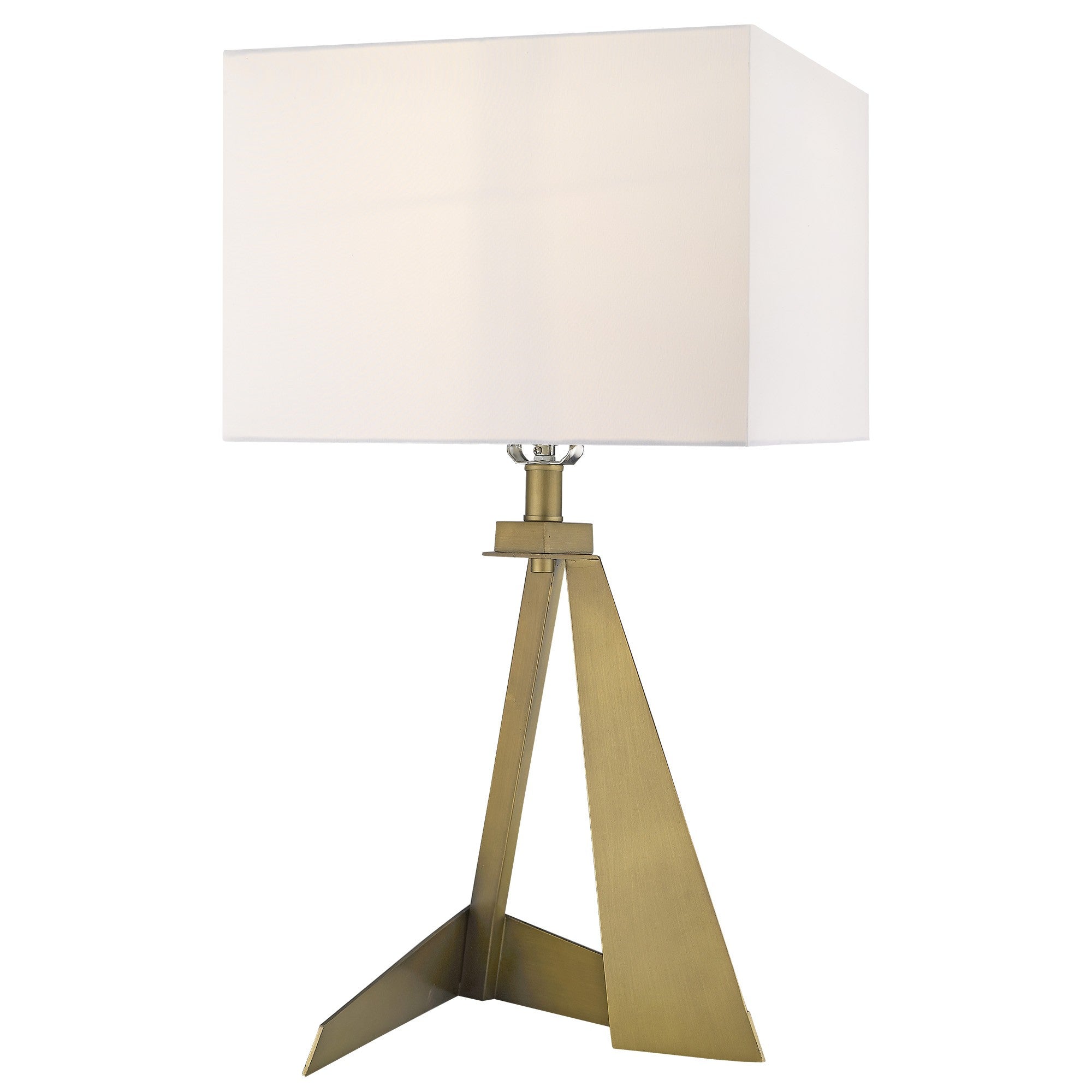 25" Brass Metal Novelty Table Lamp With White Shade