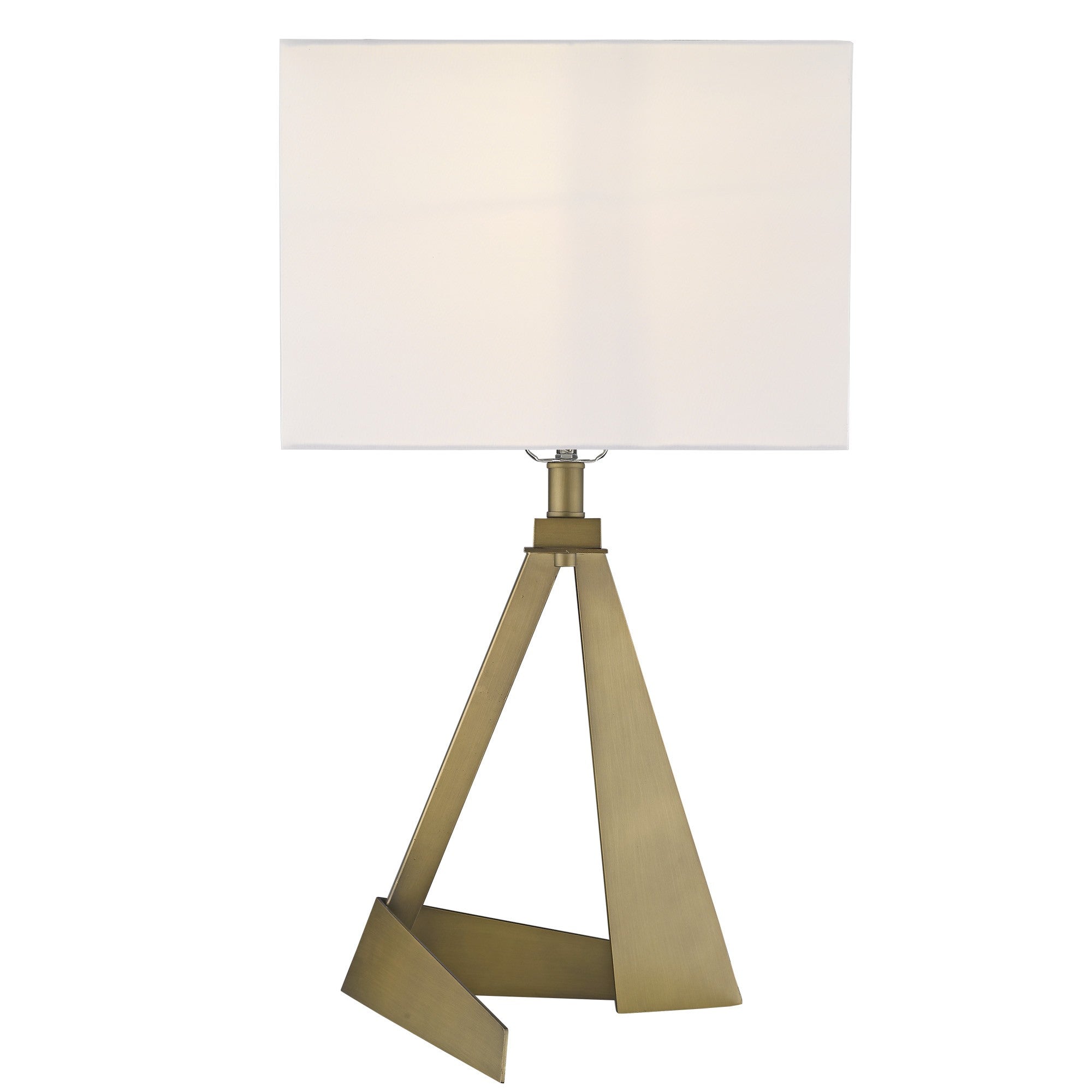 25" Brass Metal Novelty Table Lamp With White Shade