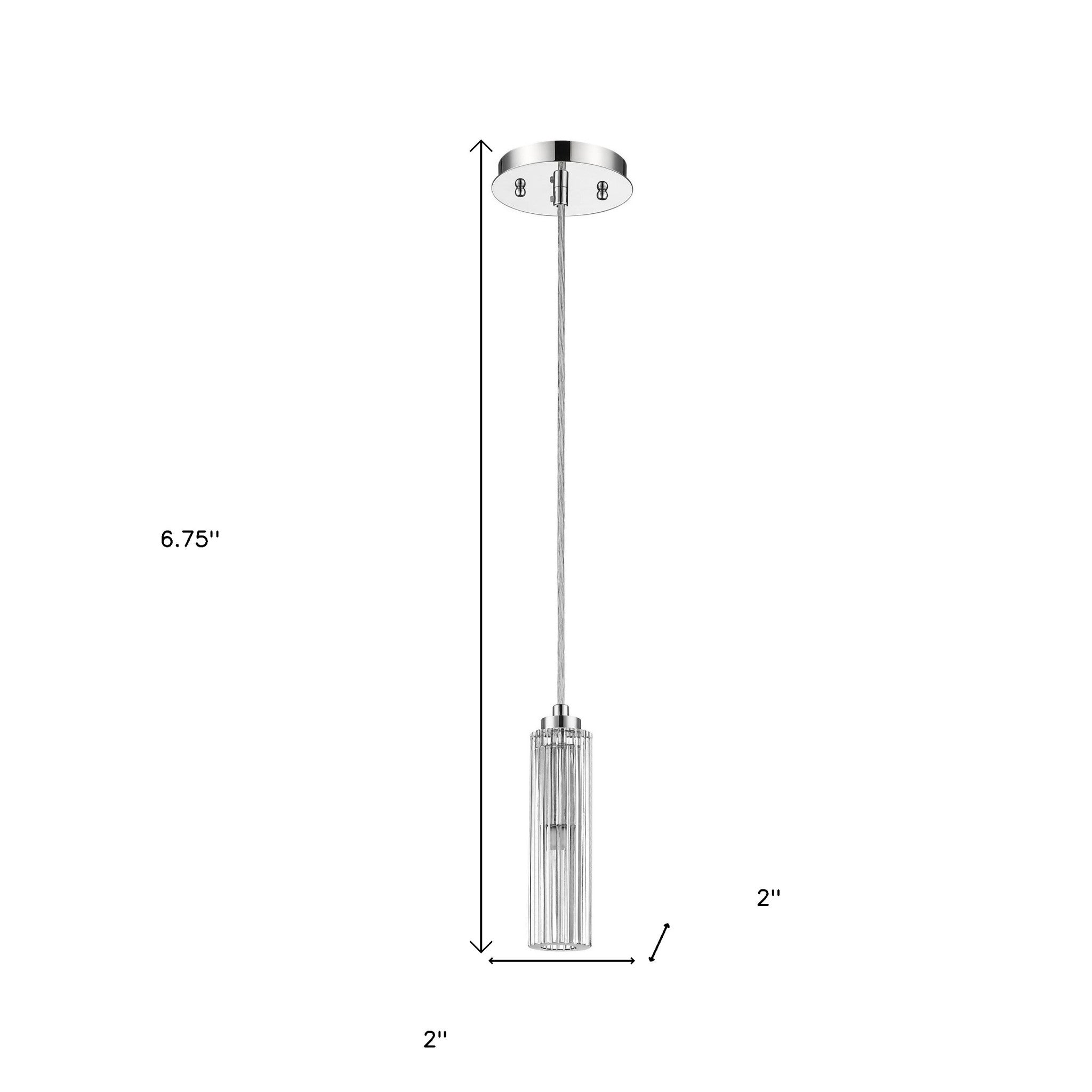 Solo 1-Light Polished Chrome Pendant With Multi-Faceted Round Crystal Shade