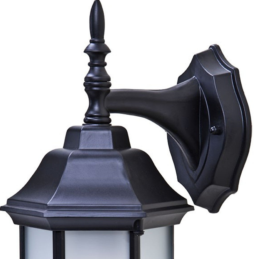 Matte Black Frosted Glass Swing Arm Wall Light