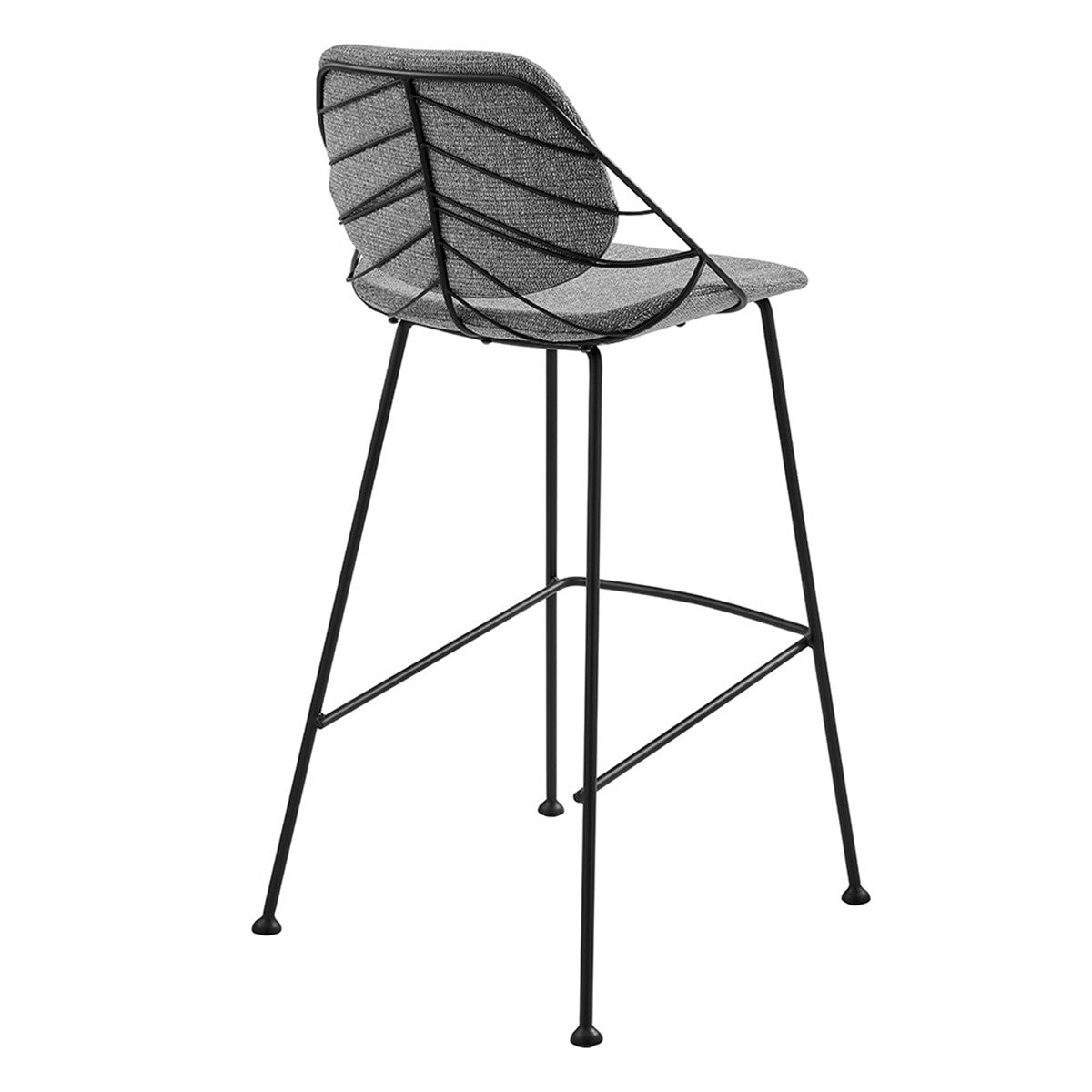 Set of Two 30" Light Gray And Black Steel Low Back Bar Height Bar Chairs